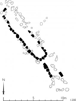 Plan of 'grave' at Rubha Langanes. HES publication illustration. HES publication illustration, 400dpi copy of GV006092.