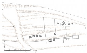 Plan of square burial cairns, Bay of Laig. HES publication illustration.