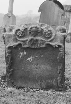 View of gravestone of Morison, in the churchyard of St Serf's Parish Church, Alva.