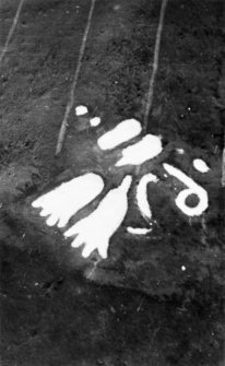 Site photograph : detail of markings - footprints