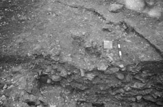 Excavation photograph : view of 123 after partial removal of 136, looking north.