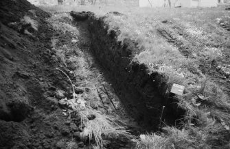 Excavation photograph : details of trench B, looking north.