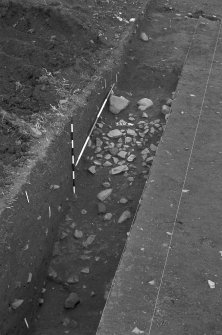 Castle of Wardhouse excavation archive
Area 3: Rubble 310 on NE edge of ditch 302. From SW.
