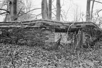 General view of the remains of an ice house, Parton House.