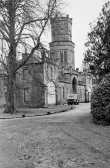 General view of Gelston Castle showing entrance tower.