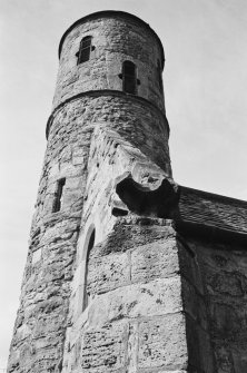 Detail of Cockburnspath Parish Church tower.