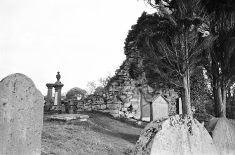 General view of Lennel Old Parish Church and graveyard.