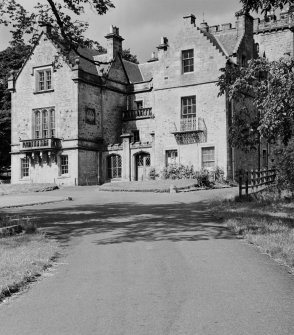 View of Woodhouselee from north east showing entrance and part of principal front.