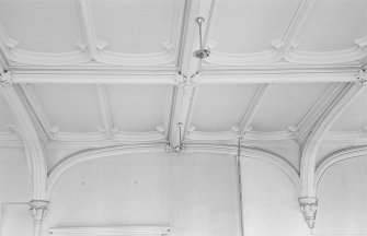 Interior view of Woodhouselee showing detail of ceiling.