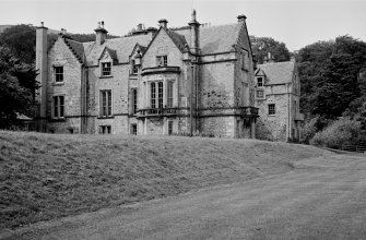 View of Woodhouselee from south showing side elevation.