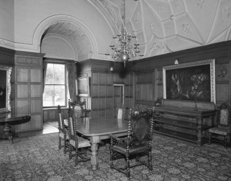 Interior view of Udny Castle showing hall (now dining room).