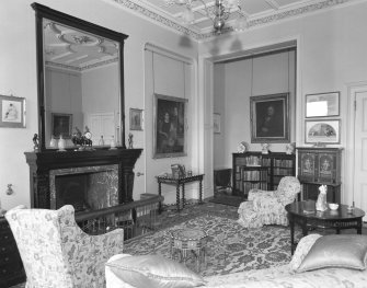 Interior view of Udny Castle showing sitting room.
