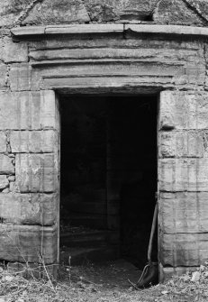 Detail of entrance doorway to stair turret, Dalswinton Old House.