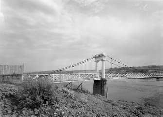 View of suspension bridge, Cults, Aberdeen, showing north pier, from NW.