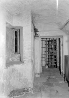 Interior view of Craig Castle showing yett.