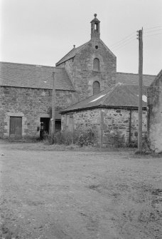 View of Mountblairy home farm showing tower with belfry and dovecot.