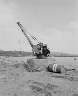 Eigg, Galmisdale, Pier. Detail of pier crane.