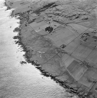 Oblique aerial view of Iona Abbey from NE.