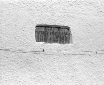 Luing, Ardlarach Farmhouse.
Detail of inscribed panel.
Insc: 'Built by Patrick McDougall 1787'.