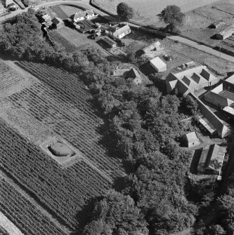 Oblique aerial view centred on the souterrain at Tealing.