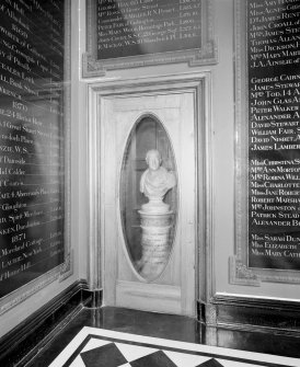 Entrance Lobby. Detail of bust of George Drummond.