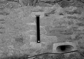 Detail of gun-holes or loops, Knockhall Castle.
