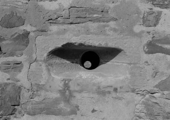 Detail of gun-hole or loop, Knockhall Castle.