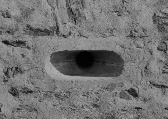 Detail of gun-hole or loop, Knockhall Castle.