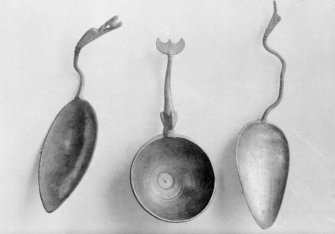 Traprain treasure - "spoons" From a photograph album of the_Curle family, 1911-19.