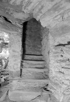 Interior view of Terpersie Castle showing stairs.