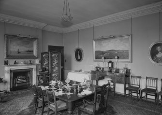 Interior view of Grandhome House, Aberdeen showing dining room.