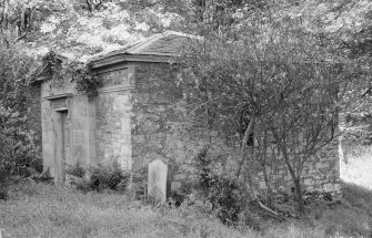 View of Sir Samuel Hannay mausoleum in the burial ground of Kirkdale Church.