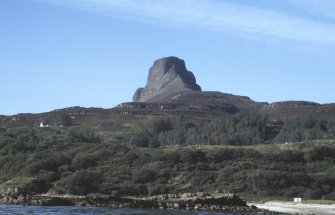 Eigg, An Sgurr, Fort. View of An Sgurr from Kildonnan.
