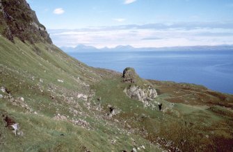 Eigg, Corragan Mor, Fort. View of fort from S.