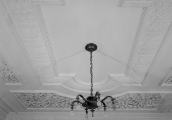 Interior view of Cessnock Castle showing ceiling in drawing room.