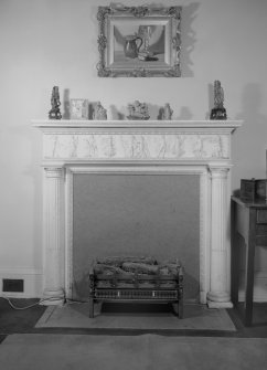 Interior view of Cessnock Castle showing fireplace in small drawing room.