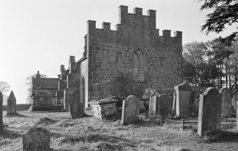 View of Foulden Parish Church and churchyard from SE.