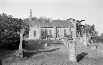 General view of Foulden Parish Church and churchyard from S.