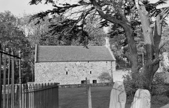 View of the tithe barn, Foulden, S.