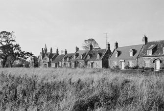 General view of houses in Foulden village from S.