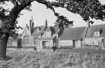 View of the schoolhouse in Foulden village from S.