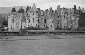 View of Duntreath Castle from W showing parts to be demolished and retained.