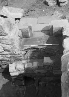 Craignethan Castle
Excavations 1984
Frame 7 - Window in south end of east wall after removal of blocking - from west