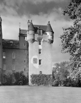 View of Preston Tower, Fyvie Castle, from south.
