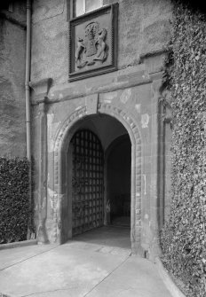 View of gatehouse in Seton Tower, Fyvie Castle, from south east.