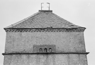 View of upper part of Forglen House dovecot.