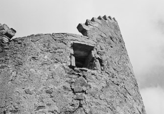 Detail of upper part of Melville House dovecot.