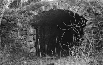 View of entrance to vaulted chamber, Melville House dovecot.