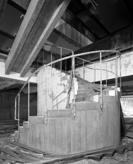 Main Block, view of central staircase at basement level