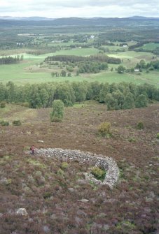 Milton Burn; view of sheep shelter and pen.